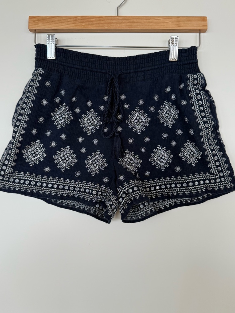 J. Crew Navy Embroidered Shorts Summer Beach Resort Festival